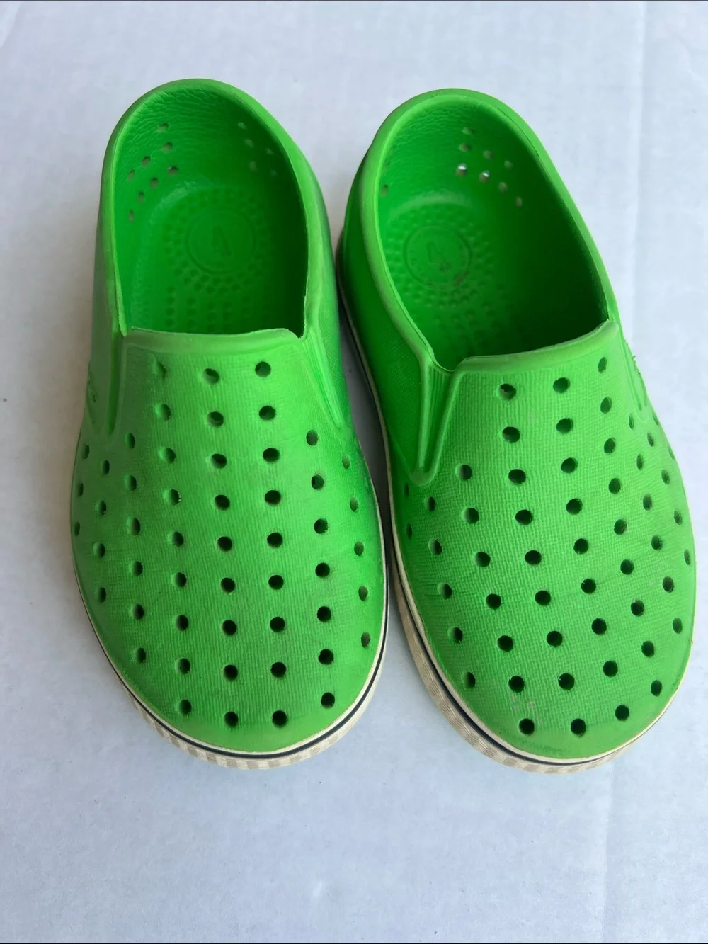 Kids Slip-On Native Shoes in Bright Green